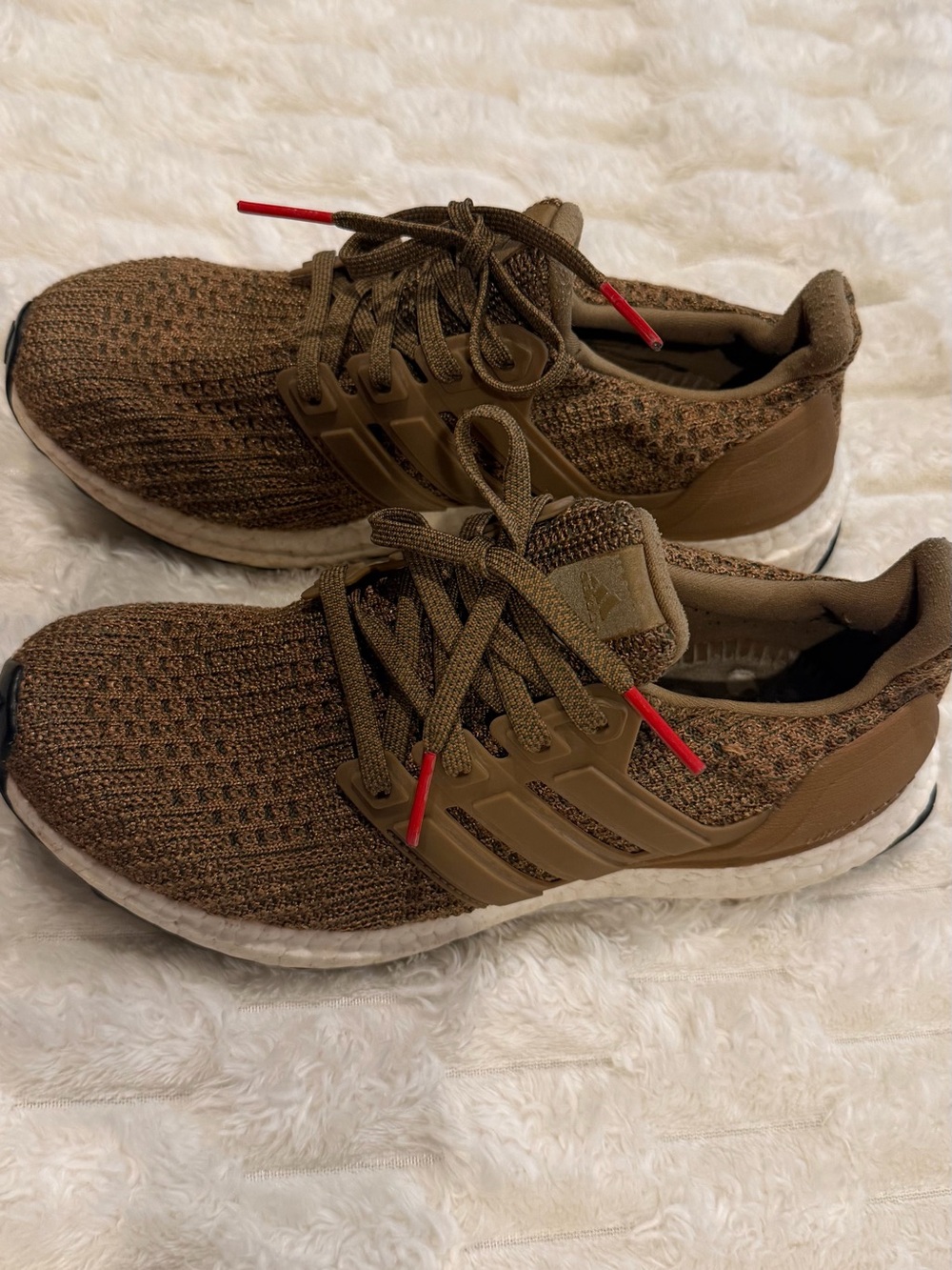 adidas Athletic Sneakers in Brown with Red Accents